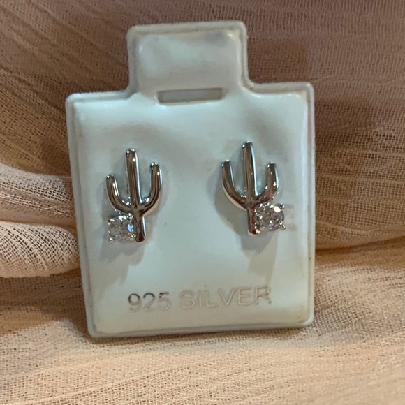 Sterling silver saguaro earrings - Picture 4 of 7